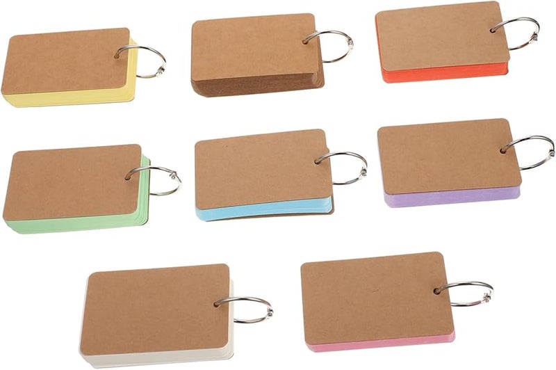 Blank DIY Flashcards with Rings for English Learning Study Notes Organization - Image 1